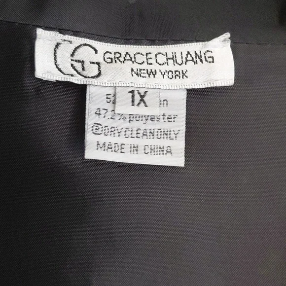 Black And Gold Floral Women's Jacket - Picture 3 of 9